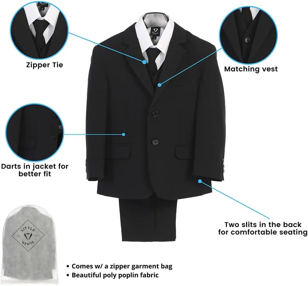 1st Communion Suit for Boys - Boys' Suit - Black, Classic Fit - 7-10 Years
