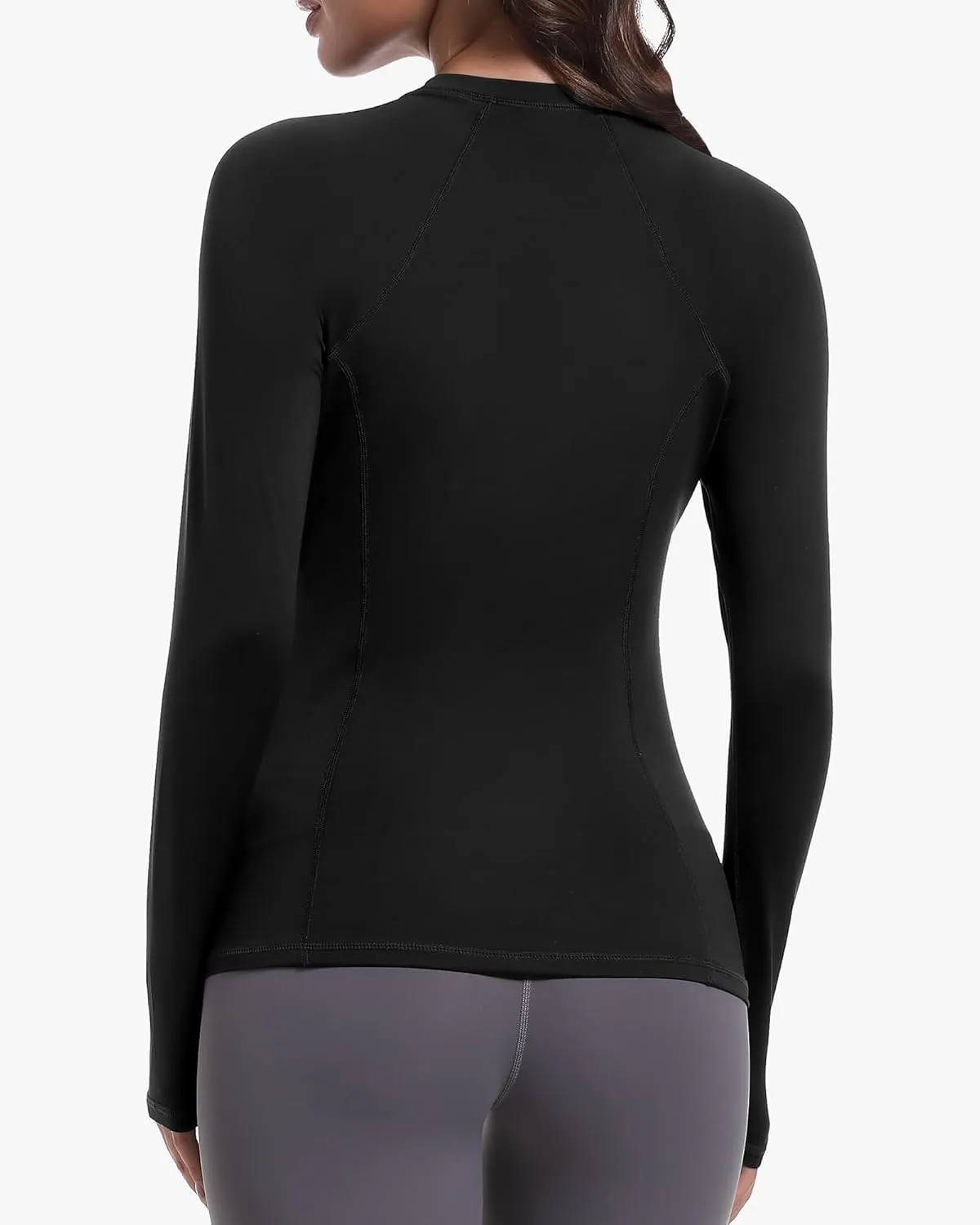 4 Pack Women's Compression Shirts Long Sleeve Athletic Workout Tops Sun Protection Cool Dry Undershirt for Yoga Gym