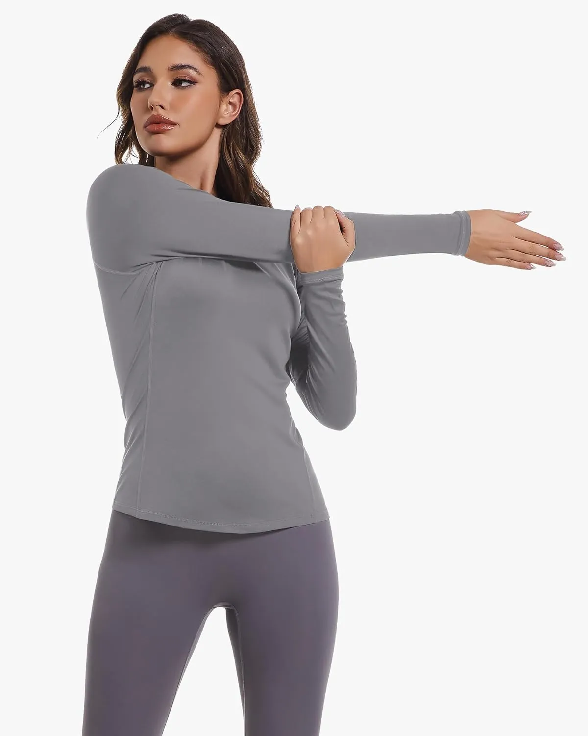 4 Pack Women's Compression Shirts Long Sleeve Athletic Workout Tops Sun Protection Cool Dry Undershirt for Yoga Gym