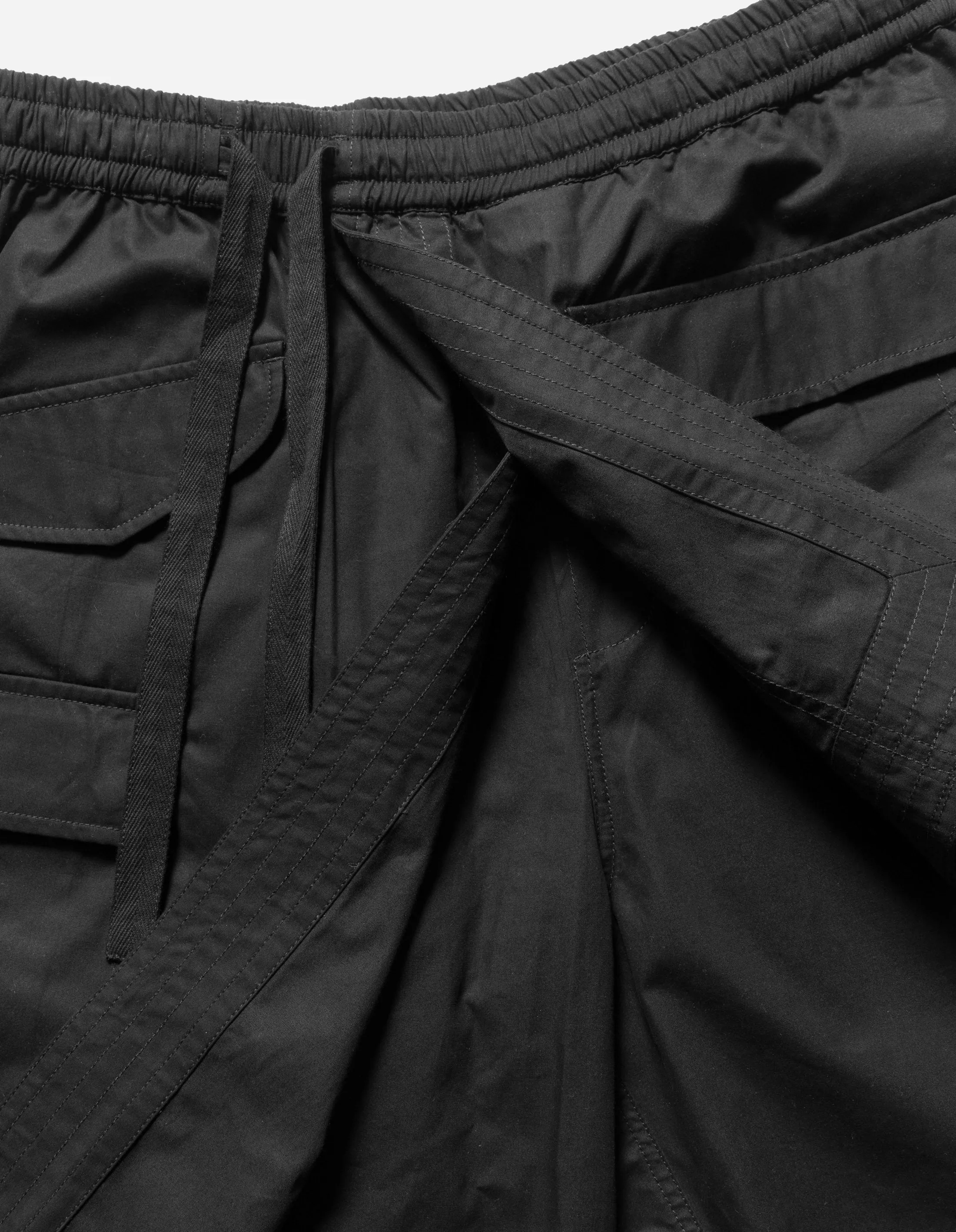 6056 Asym Hakama Shorts Black