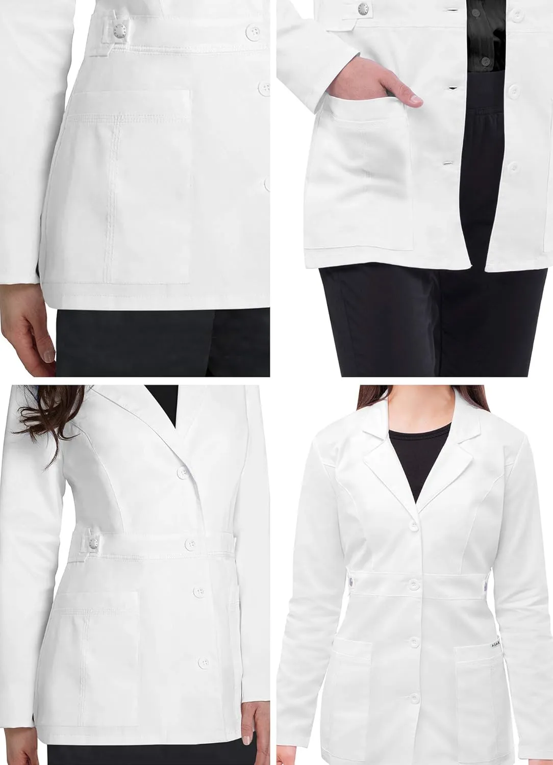 Adar Universal Stretch Lab Coat for Women - 28" Tab-Waist Lab Coat