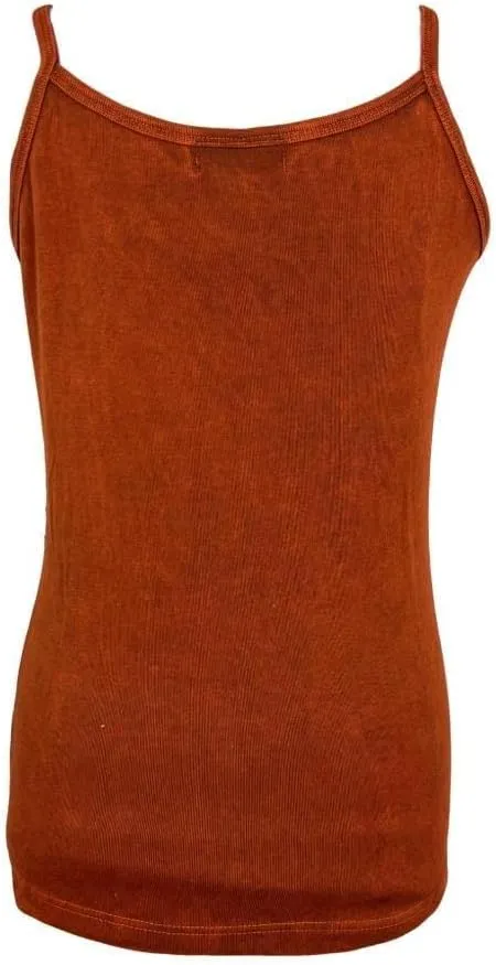 Agan Traders 2025 Summer Rib Knit Cotton Tank Tops for Women - Boho Gypsy Handcrafted Embroidery Patchwork Summer Tops