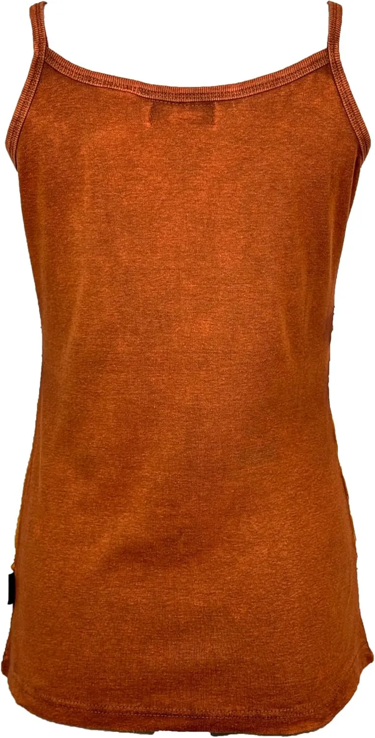 Agan Traders 2025 Summer Rib Knit Cotton Tank Tops for Women - Boho Gypsy Handcrafted Embroidery Patchwork Summer Tops