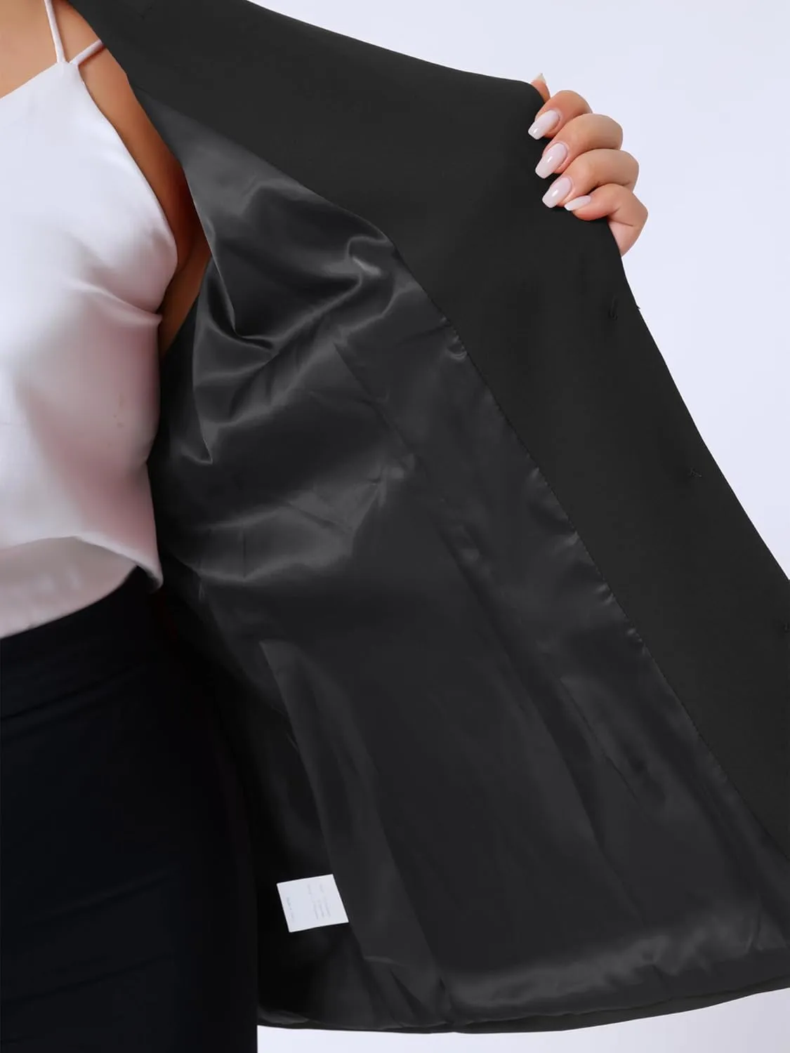 Agnes Orinda Plus Size Women Blazers Short Puff Sleeve Notched Lapel Single Breasted Office Blazer Jackets