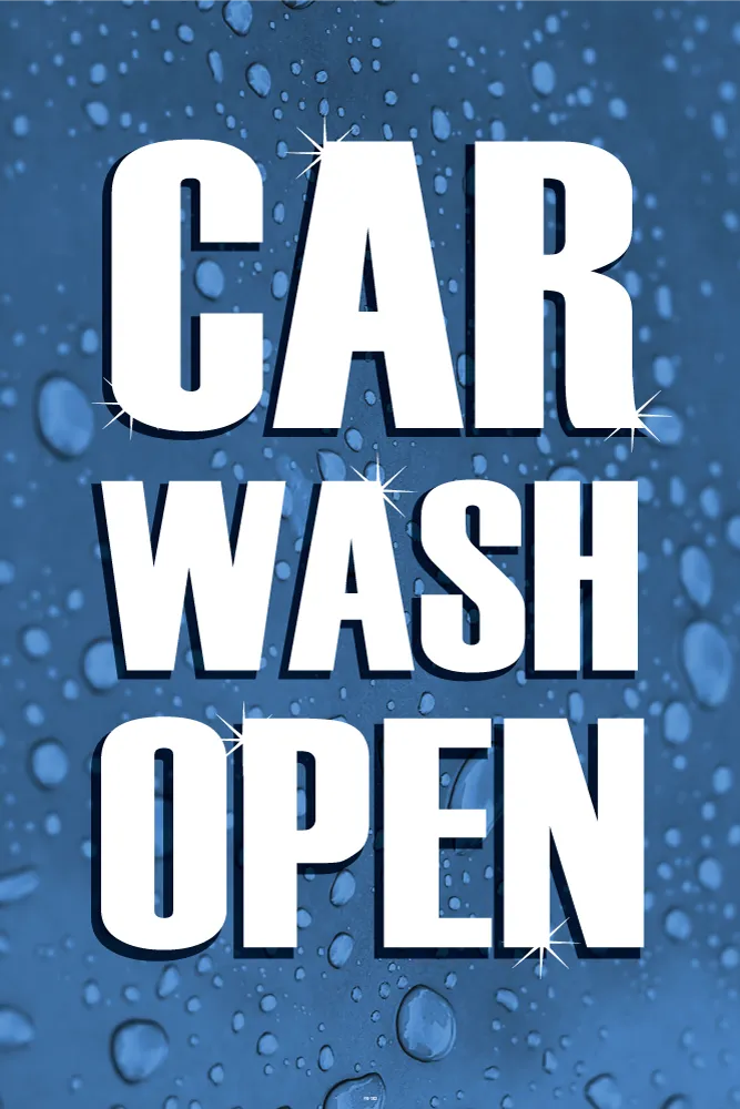 Aluminum Two Sided Panel for Flexible Curb Sign "Car Wash Open"