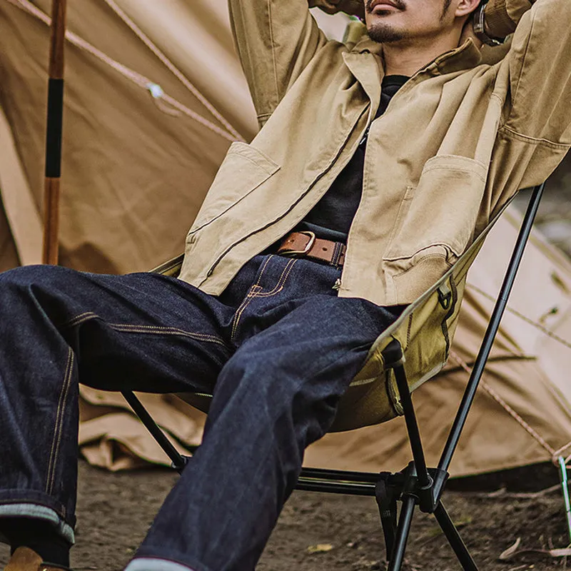 American Retro  Camping Stand Collar Jacket Outdoor Coat