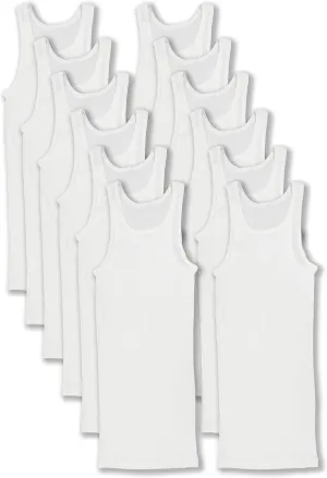 Andrew Scott Basics Boys' 12 Pack Color A-Shirt Sport Tank Top Undershirts