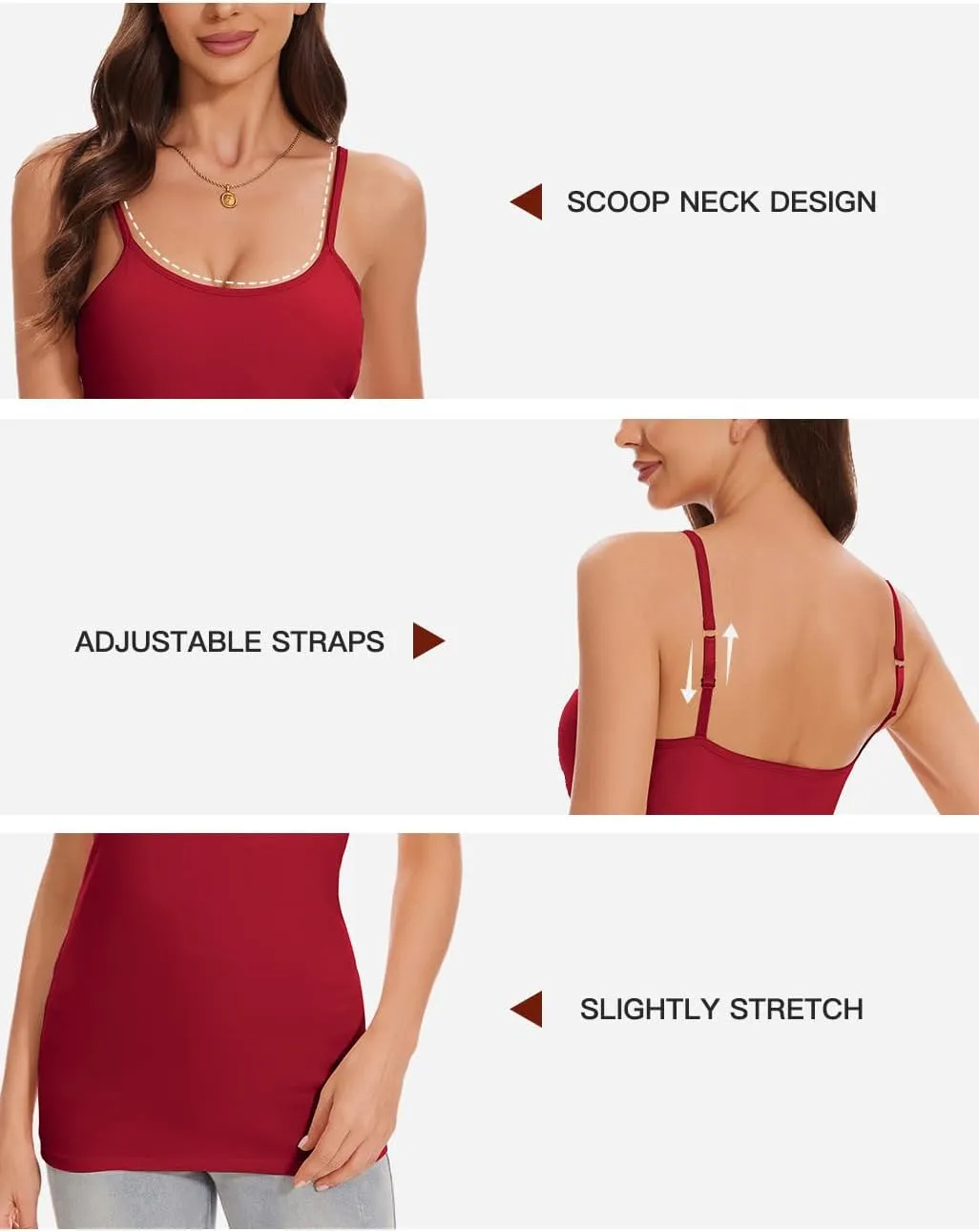 ANYFITTING Women's Cotton Tank Top with Shelf Bra Adjustable Strap Camisole Basic Cami Tanks S-2XL