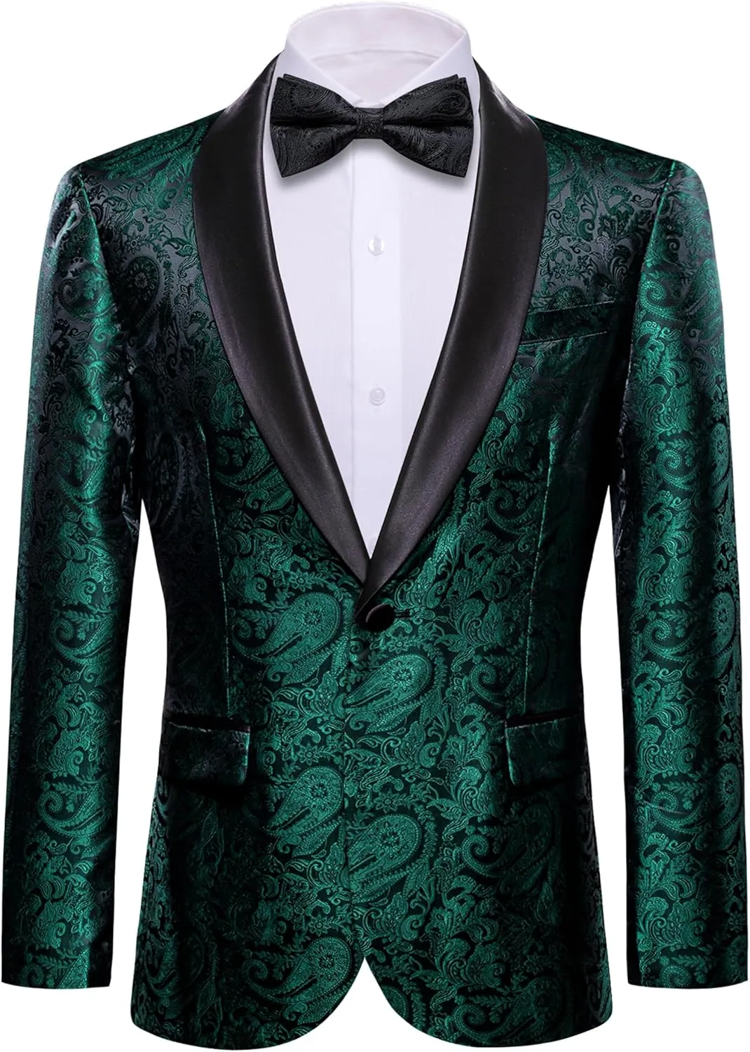 Barry.Wang Blazer for Men Paisley Sport Coat Lightweight Suit Jacket Regular Tuxedo Flower Mardi Gras Carnival Gift