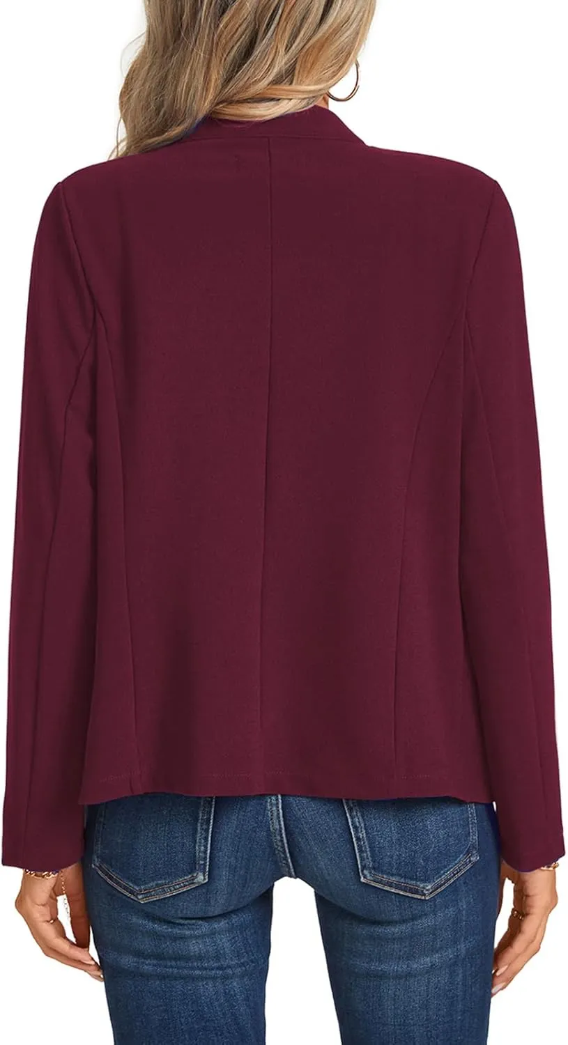 Blazers for Women Casual Long Sleeve Button Front Work Office Blazers Jacket with Pockets 2025, S-2XL