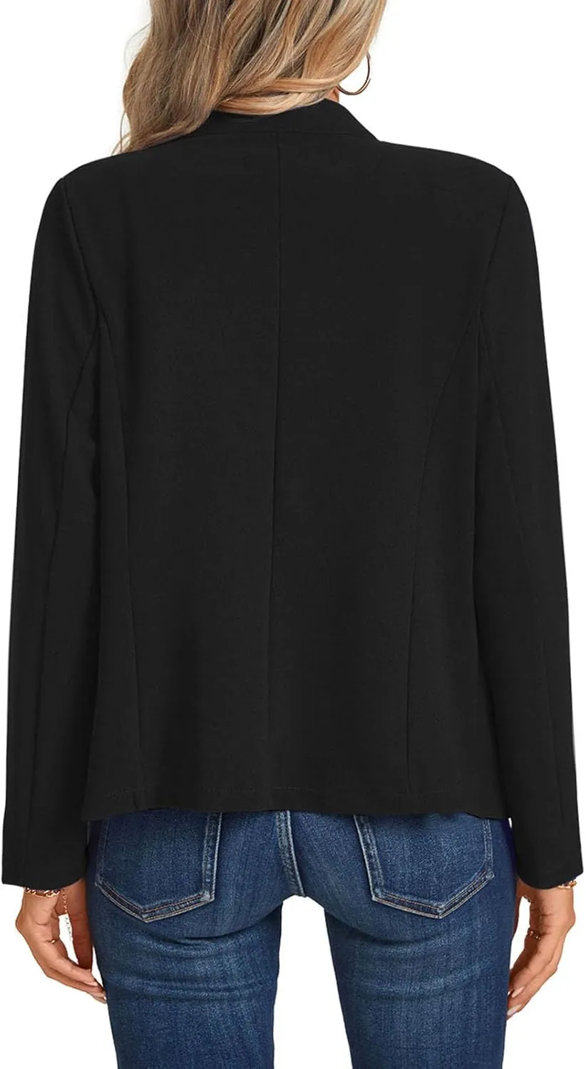 Blazers for Women Casual Long Sleeve Button Front Work Office Blazers Jacket with Pockets 2025, S-2XL