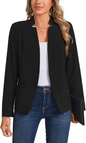 Blazers for Women Casual Long Sleeve Button Front Work Office Blazers Jacket with Pockets 2025, S-2XL
