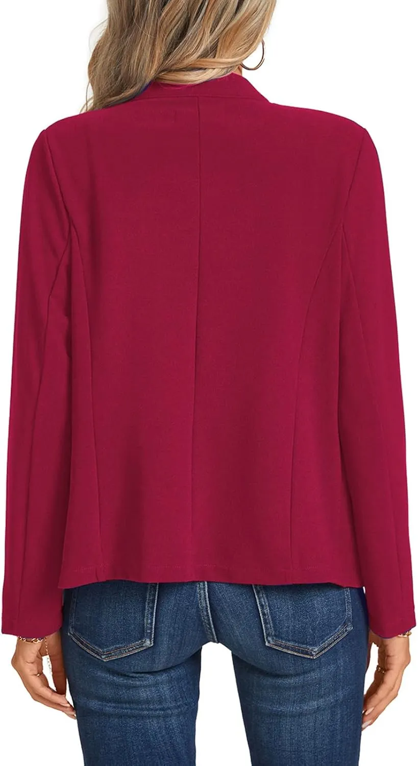 Blazers for Women Casual Long Sleeve Button Front Work Office Blazers Jacket with Pockets 2025, S-2XL