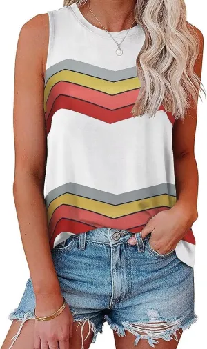 Bliwov Womens 2025 Loose Fit Tank Tops Sleeveless Crewneck Trendy Basic Casual Y2k Outfits Summer Going Out Shirts