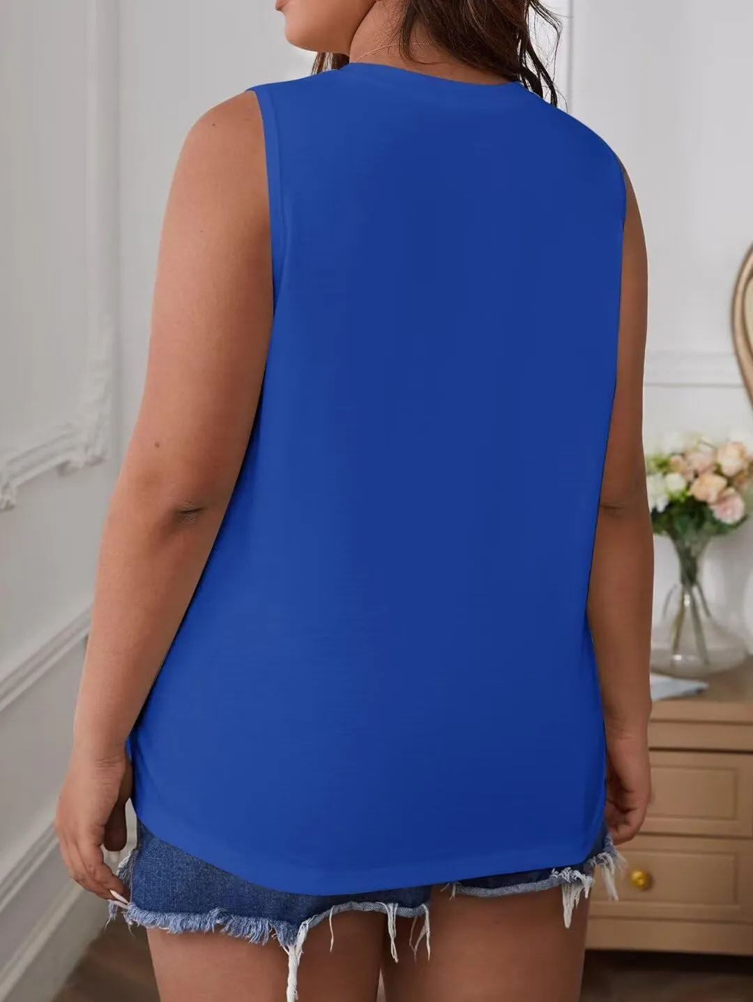 Bliwov Womens 2025 Loose Fit Tank Tops Sleeveless Crewneck Trendy Basic Casual Y2k Outfits Summer Going Out Shirts