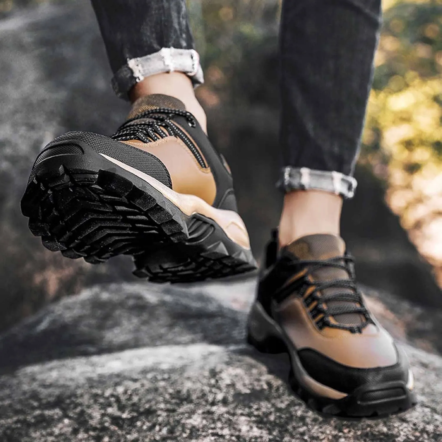 BORAMAX Men's Walking Shoes Lightweight Running Shoes Men's Outdoor Hiking Shoes Ultra Light Casual Non Slip Athletic Shoes