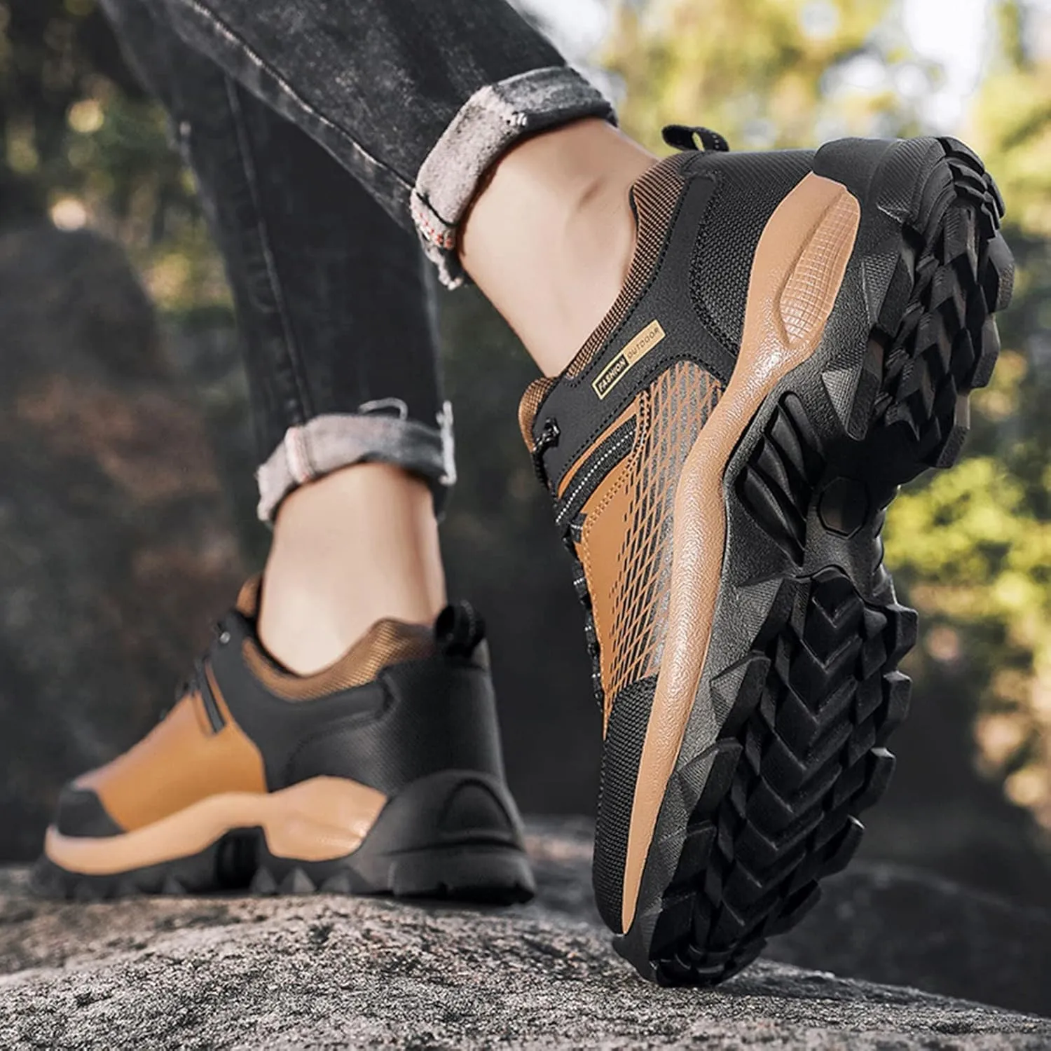 BORAMAX Men's Walking Shoes Lightweight Running Shoes Men's Outdoor Hiking Shoes Ultra Light Casual Non Slip Athletic Shoes