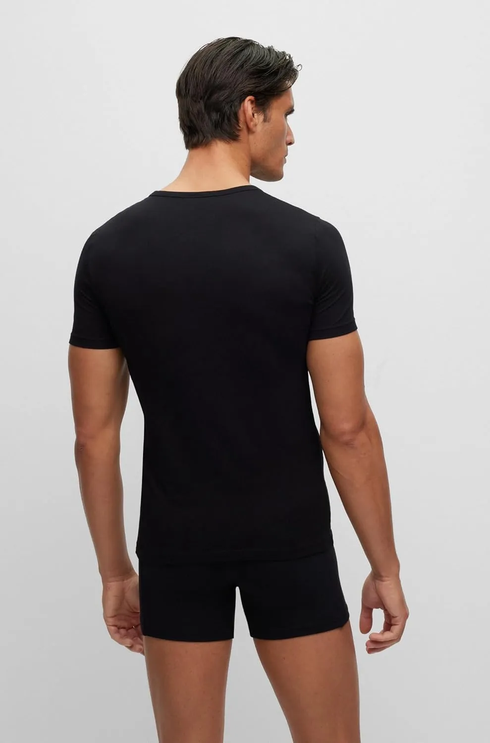 BOSS Men's 2 Pack Crew Neck Stretch Undershirts