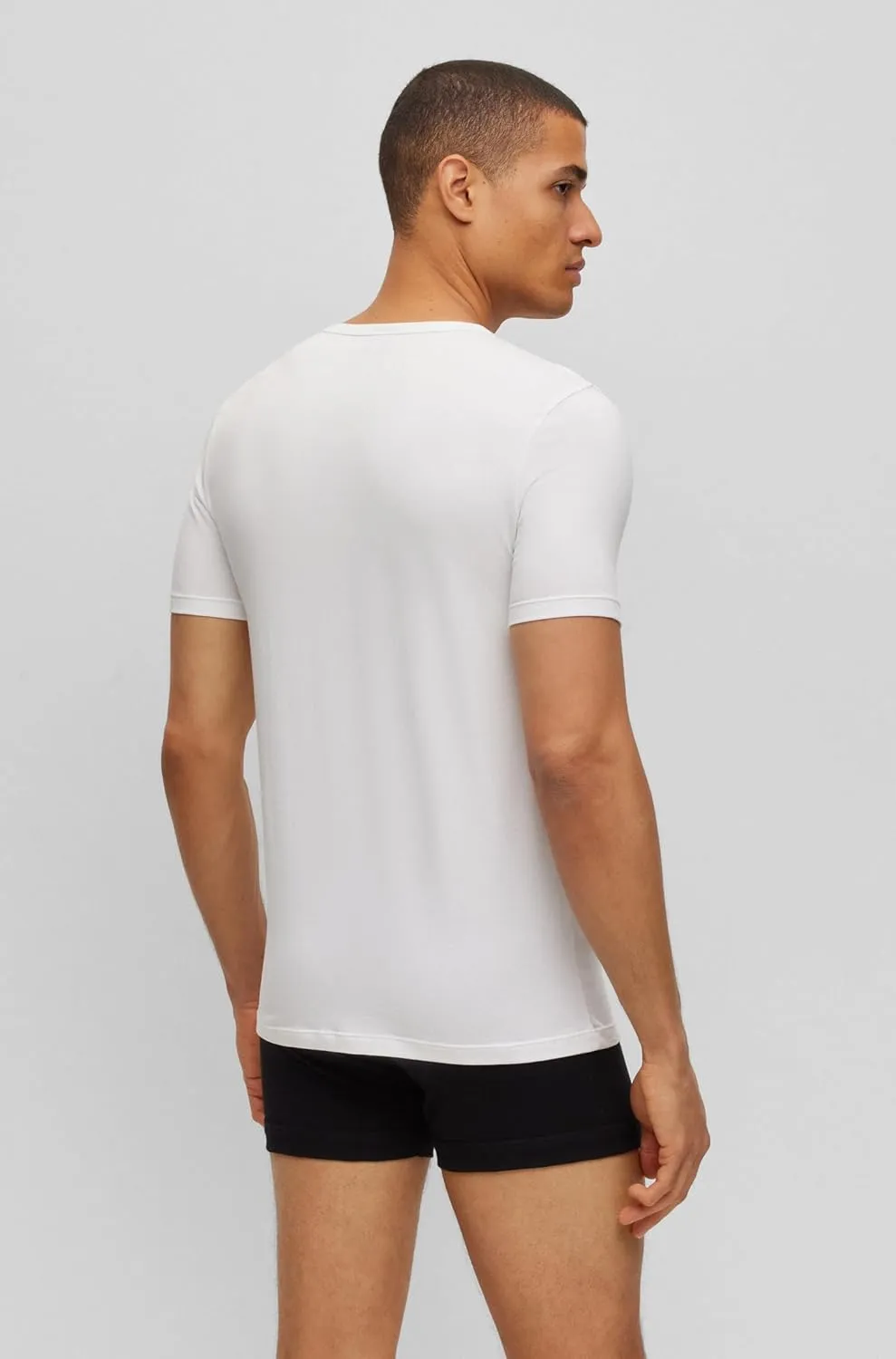 BOSS Men's 2 Pack Crew Neck Stretch Undershirts