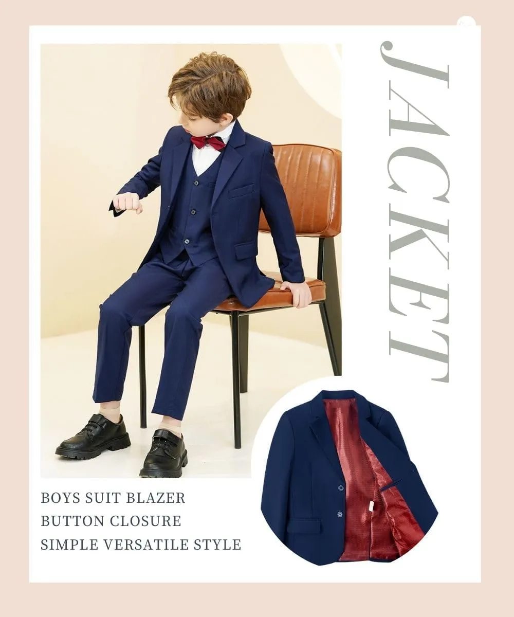 Boys Blazers Slim Fit Suit Jacket Kids Formal Tuxedo Blazer Outfit for Party School