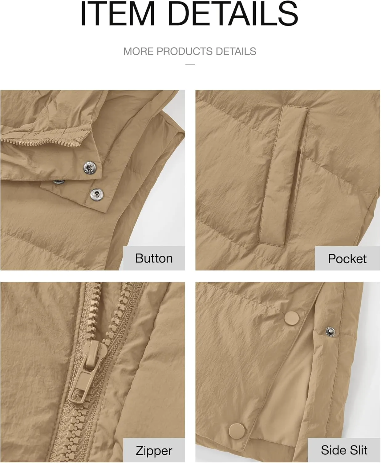 BTFBM Long Puffer Vest Women Quilted Hooded Button Down Zip Up Sleeveless Vests Outerwear Padded Jacket Fall Winter Coat