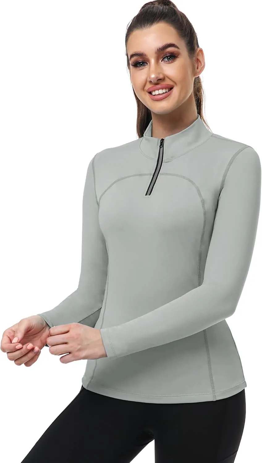 CADMUS Women's Compression Long Sleeve Shirts for Hiking Running Dry Fit Tights