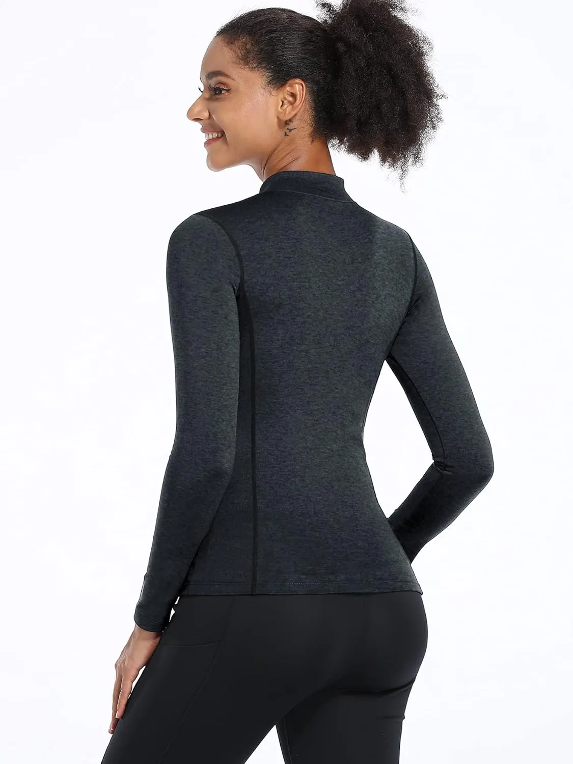 CADMUS Women's Compression Long Sleeve Shirts for Hiking Running Dry Fit Tights