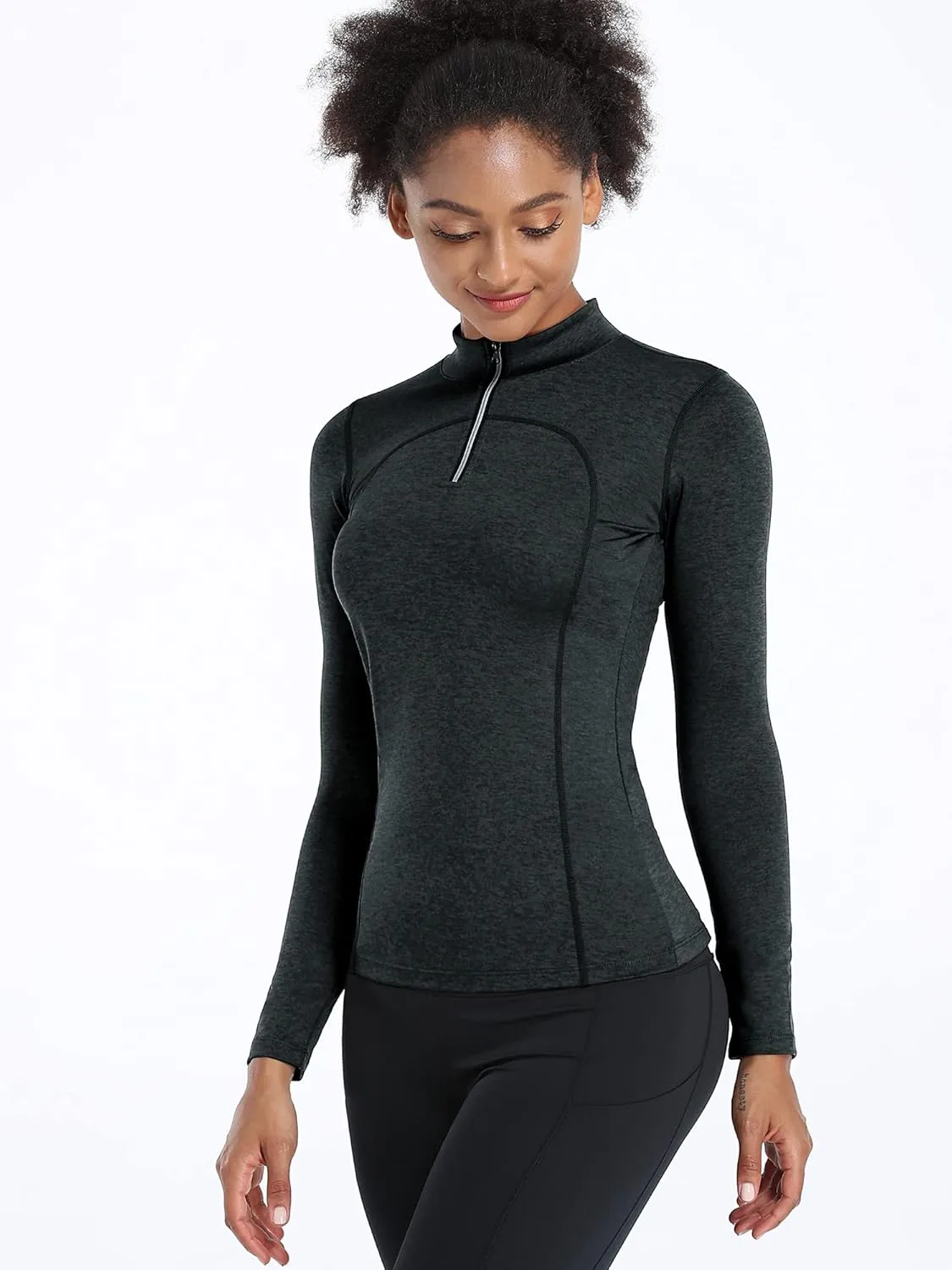 CADMUS Women's Compression Long Sleeve Shirts for Hiking Running Dry Fit Tights