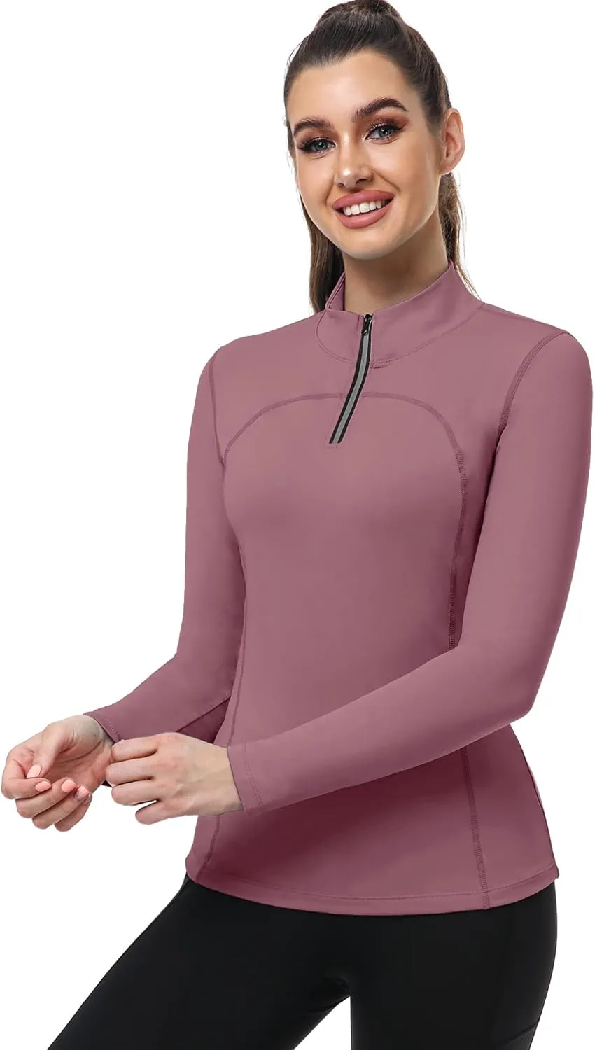 CADMUS Women's Compression Long Sleeve Shirts for Hiking Running Dry Fit Tights