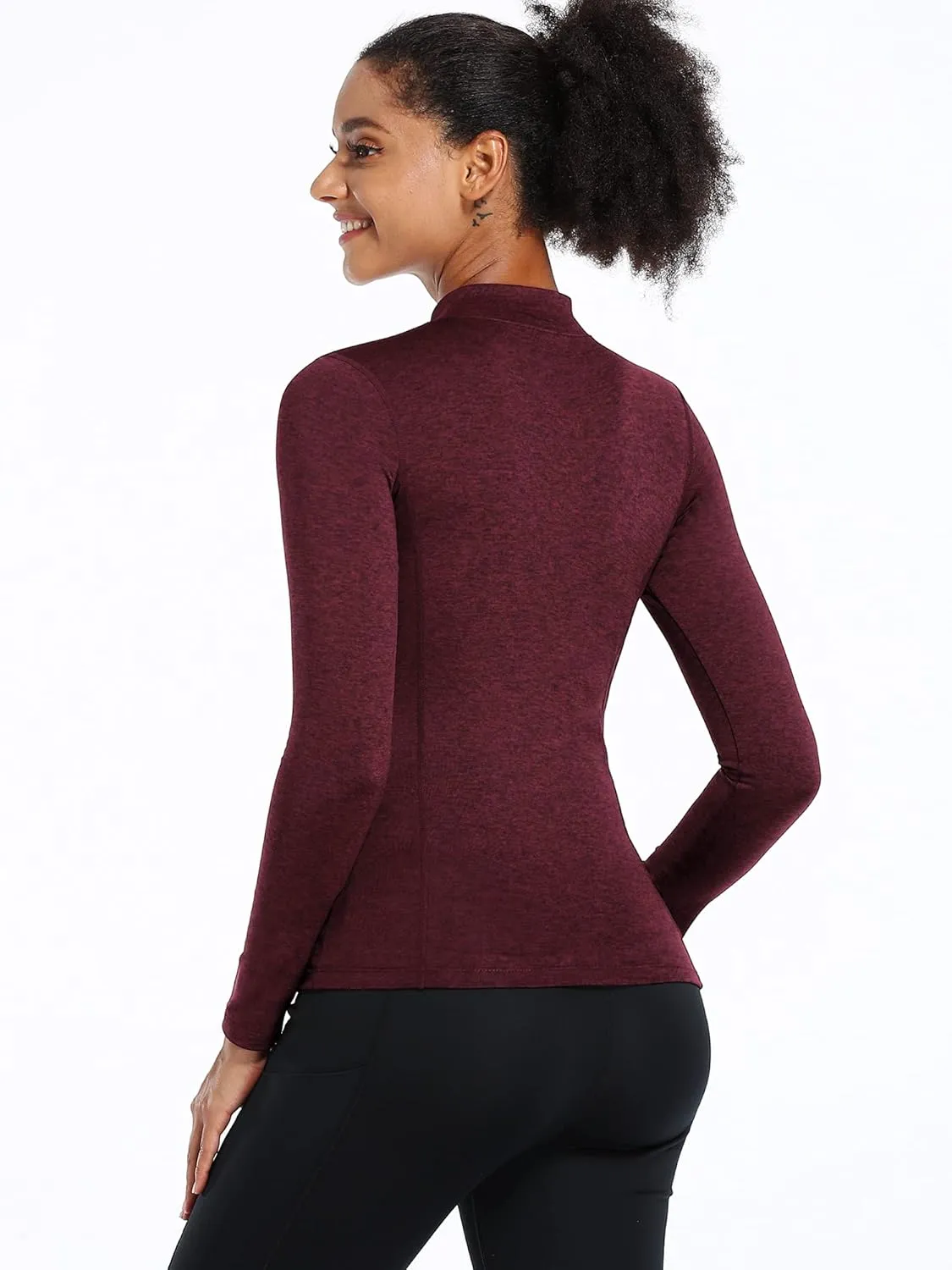 CADMUS Women's Compression Long Sleeve Shirts for Hiking Running Dry Fit Tights
