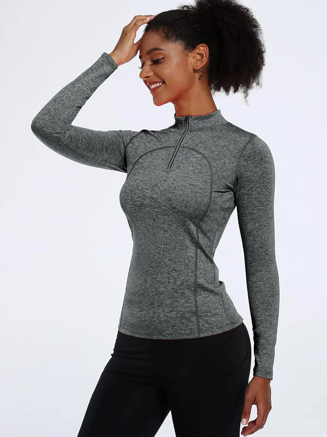 CADMUS Women's Compression Long Sleeve Shirts for Hiking Running Dry Fit Tights