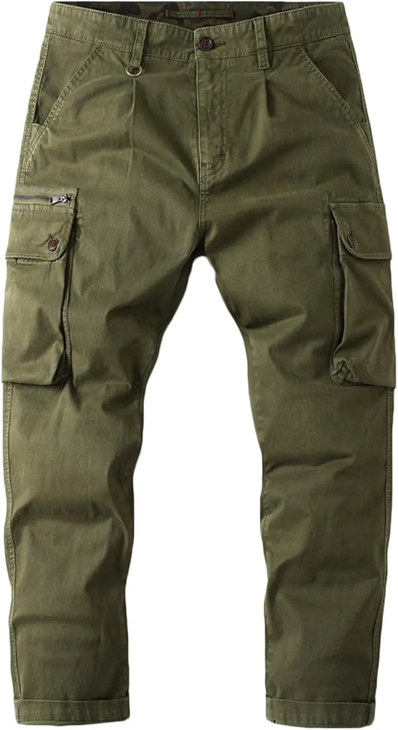 Cargo Cropped Pants Men's Tactical Hip Hop Harem Street Pants Relaxed Fit Casual Trousers Sports Functional Overalls