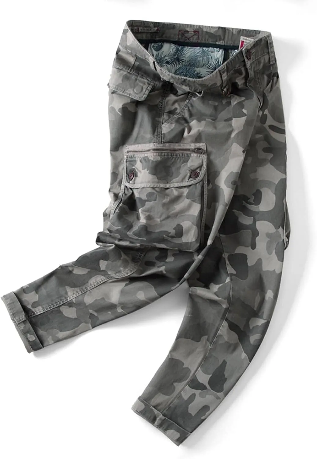 Cargo Cropped Pants Men's Tactical Hip Hop Harem Street Pants Relaxed Fit Casual Trousers Sports Functional Overalls