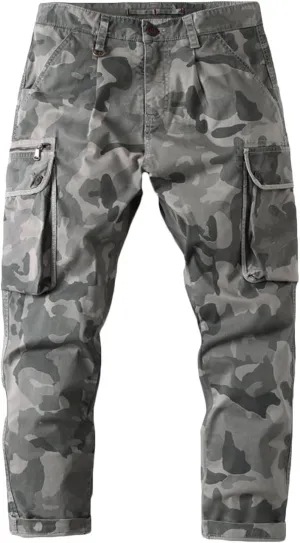 Cargo Cropped Pants Men's Tactical Hip Hop Harem Street Pants Relaxed Fit Casual Trousers Sports Functional Overalls