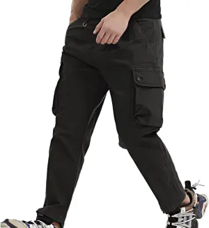 Cargo Cropped Pants Men's Tactical Hip Hop Harem Street Pants Relaxed Fit Casual Trousers Sports Functional Overalls