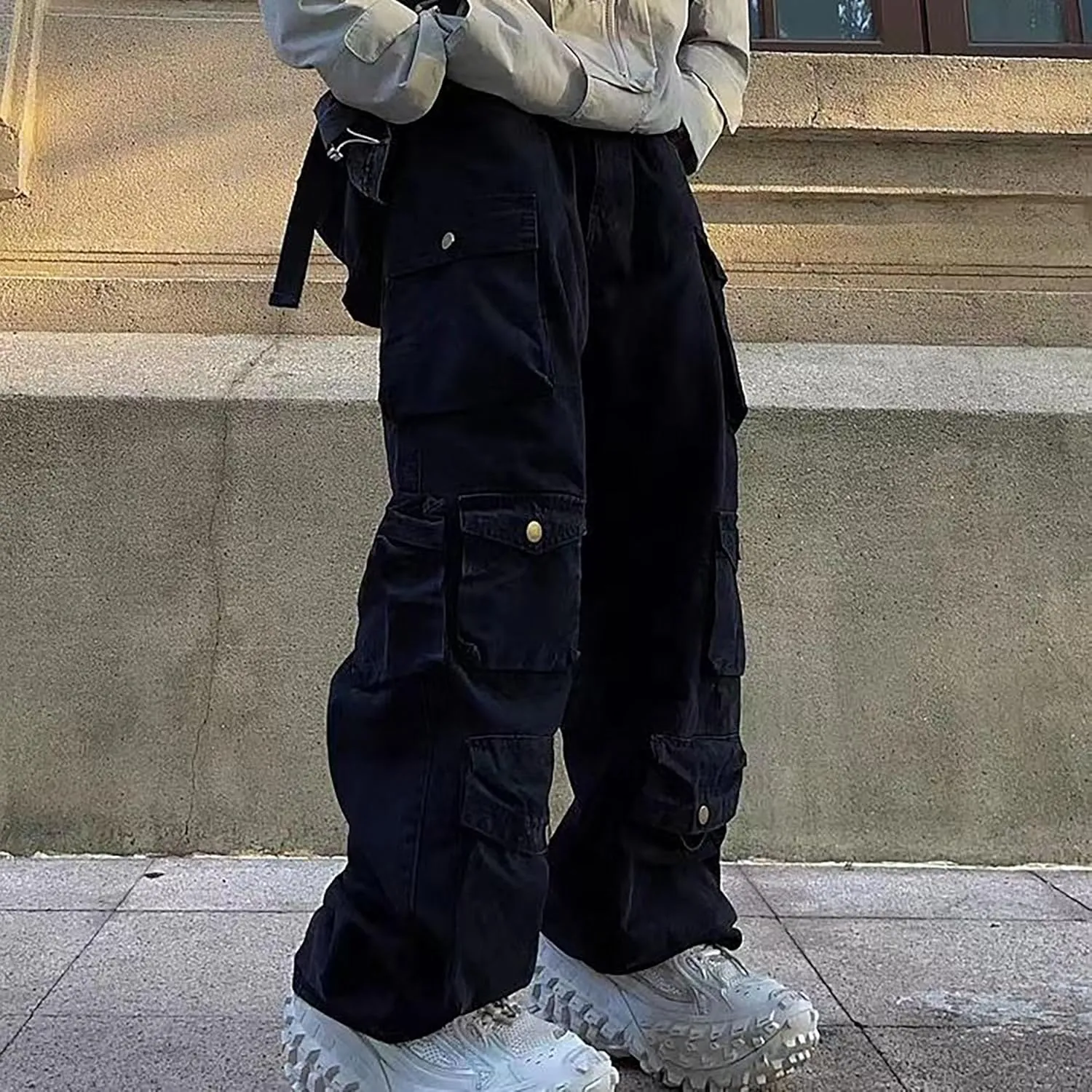 Cargo Jogger Pants for Men - Japanese High Street Punk Harem Style - Functional Streetwear - Mens Fashion Pants