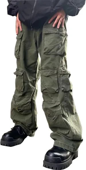 Cargo Jogger Pants for Men - Japanese High Street Punk Harem Style - Functional Streetwear - Mens Fashion Pants