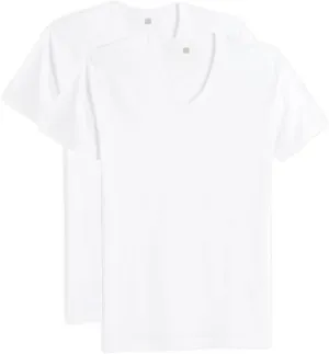 Christopher Hart Big & Tall White V-Neck Undershirts