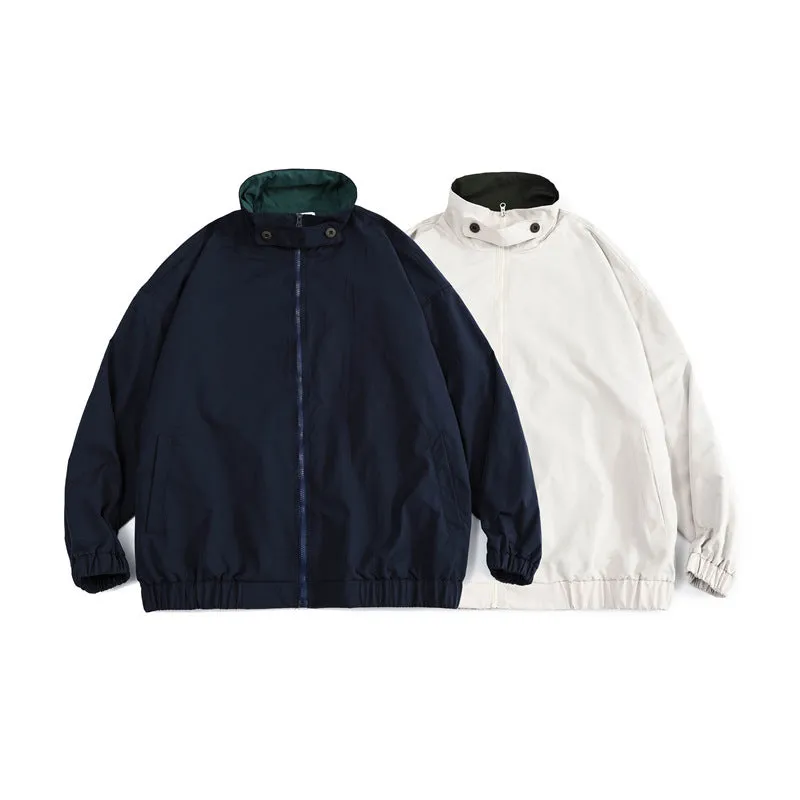 Cityboy Solid Color Stand Collar Oversize Jacket Outdoor Simple Loose Coat