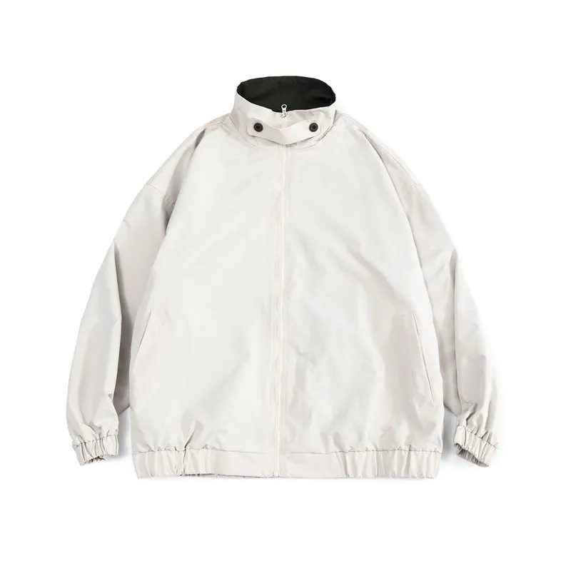 Cityboy Solid Color Stand Collar Oversize Jacket Outdoor Simple Loose Coat