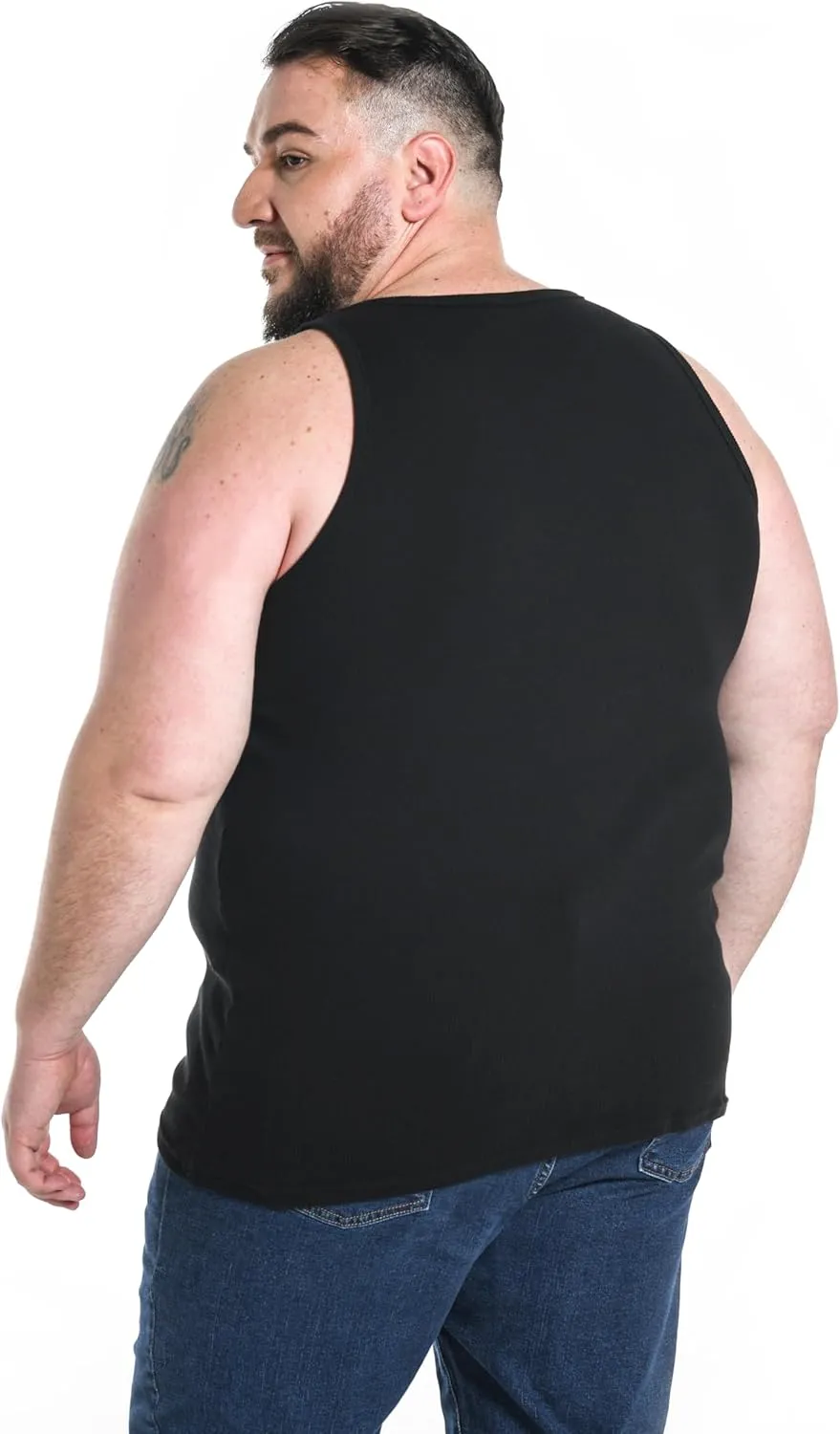 Comfneat Men's 4-Pack Big & Tall Undershirts Ribbed Cotton Tank Tops