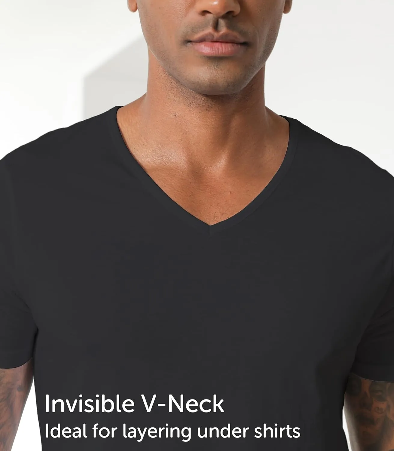 Comfneat Men's Undershirts 100 Percent Cotton Underclothing Comfy V-Neck T-Shirts (4-Pack/6-Pack)