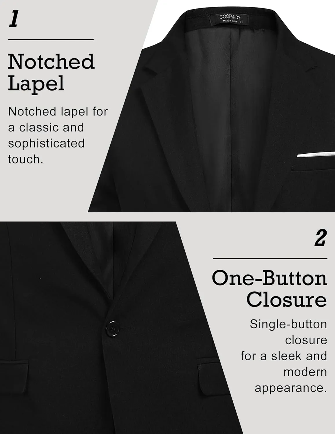 COOFANDY Men's Blazer Casual Sport Coats Slim Fit One Button Lightweight Suit Jacket