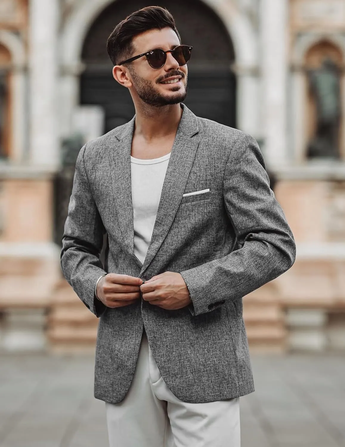 COOFANDY Men's Blazer Casual Sport Coats Slim Fit One Button Lightweight Suit Jacket
