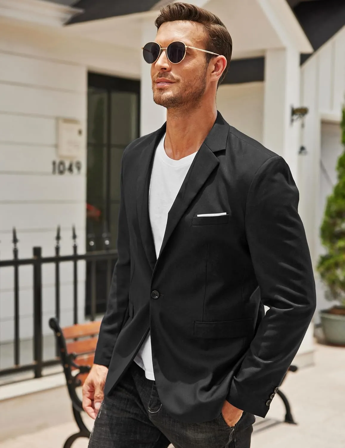 COOFANDY Men's Blazer Casual Sport Coats Slim Fit One Button Lightweight Suit Jacket