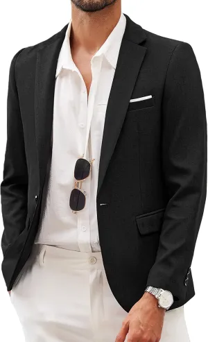 COOFANDY Men's Blazer Casual Sport Coats Slim Fit One Button Lightweight Suit Jacket