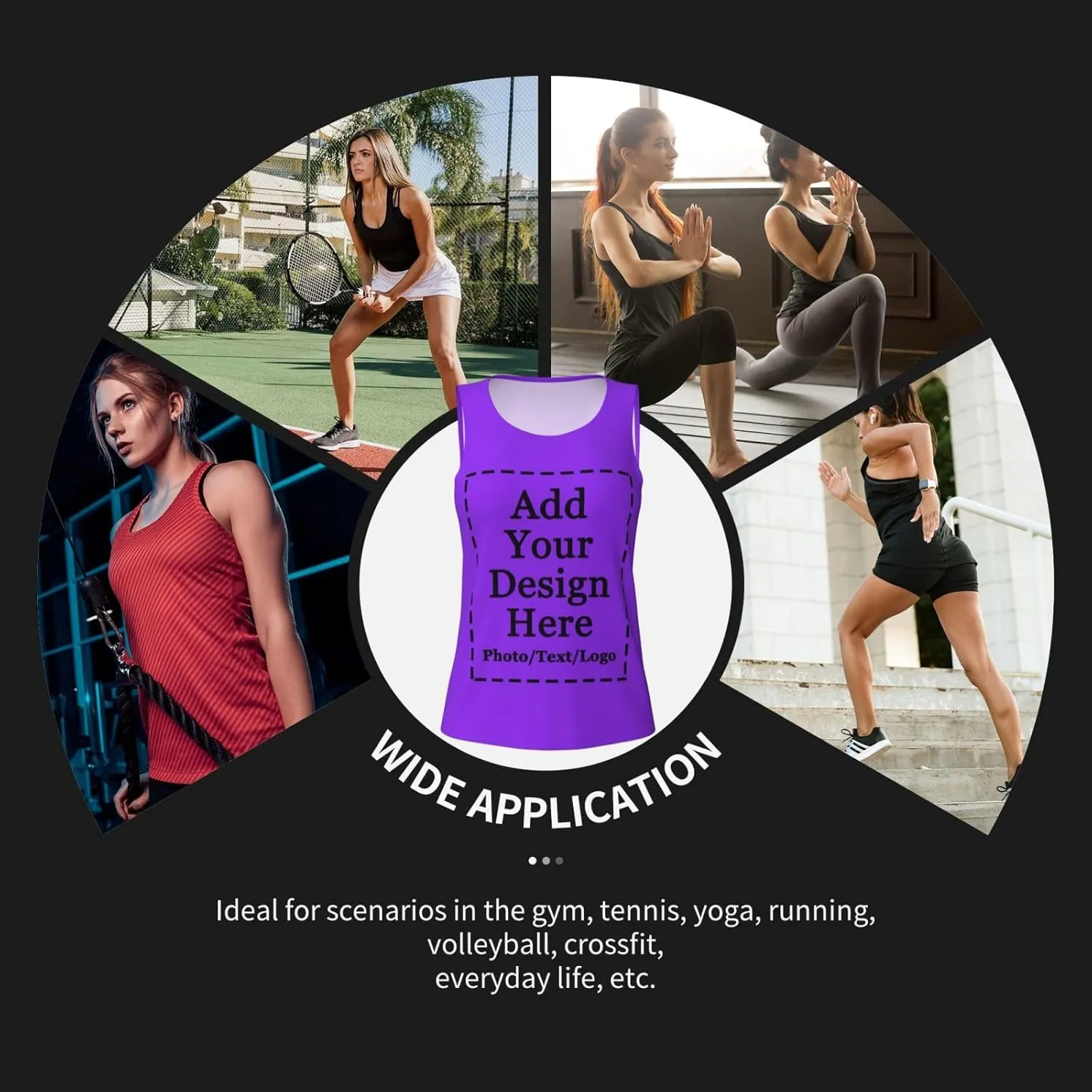 Custom Womens Sports Tank Add Your Design Personalized Photo Text Tank Tops