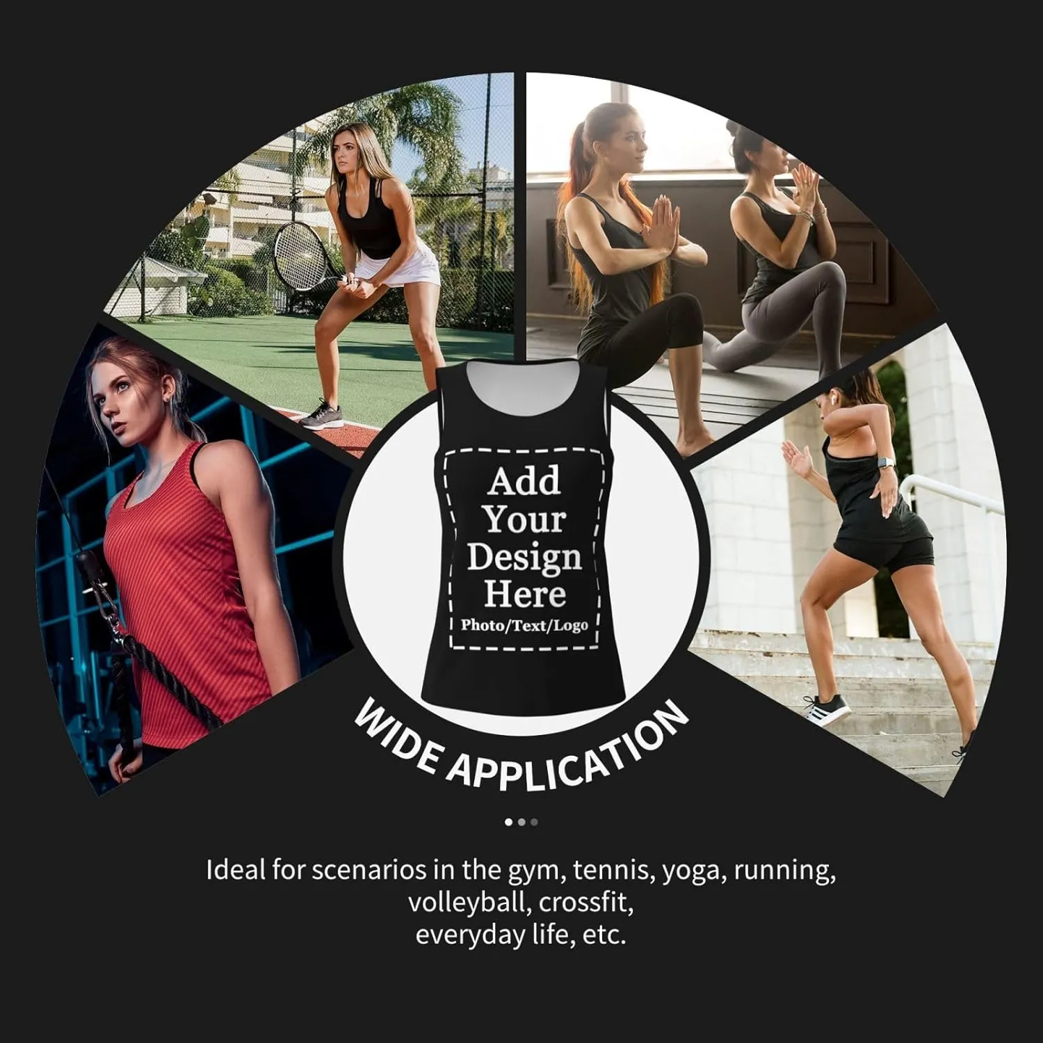 Custom Womens Sports Tank Add Your Design Personalized Photo Text Tank Tops