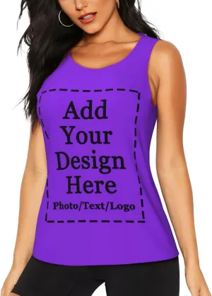 Custom Womens Sports Tank Add Your Design Personalized Photo Text Tank Tops