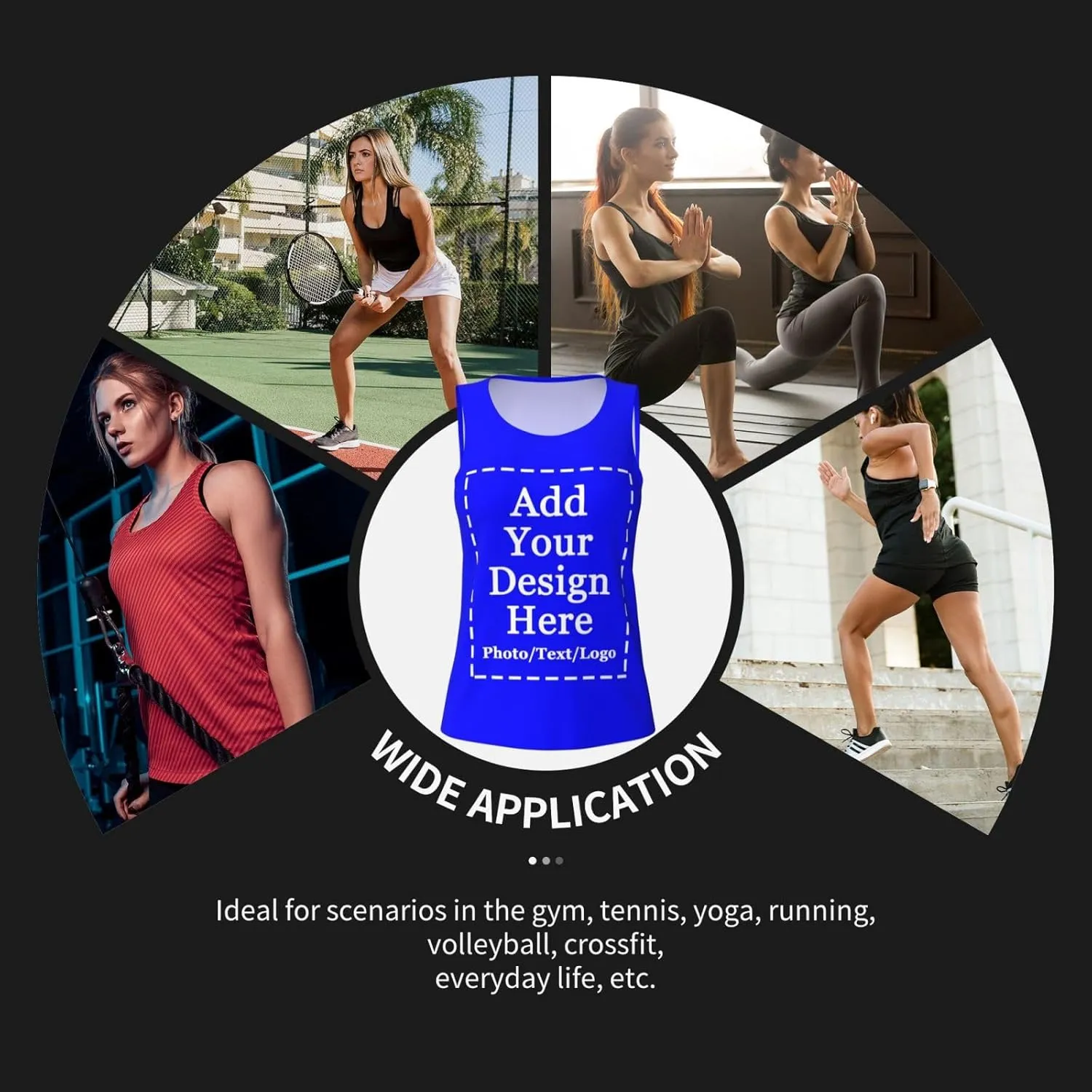 Custom Womens Sports Tank Add Your Design Personalized Photo Text Tank Tops